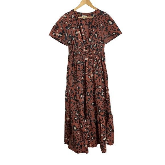Maeve Dresses & Skirts - Maeve Anthropologie Medium The Somerset Maxi Dress Cotton Tiered Washed Brown